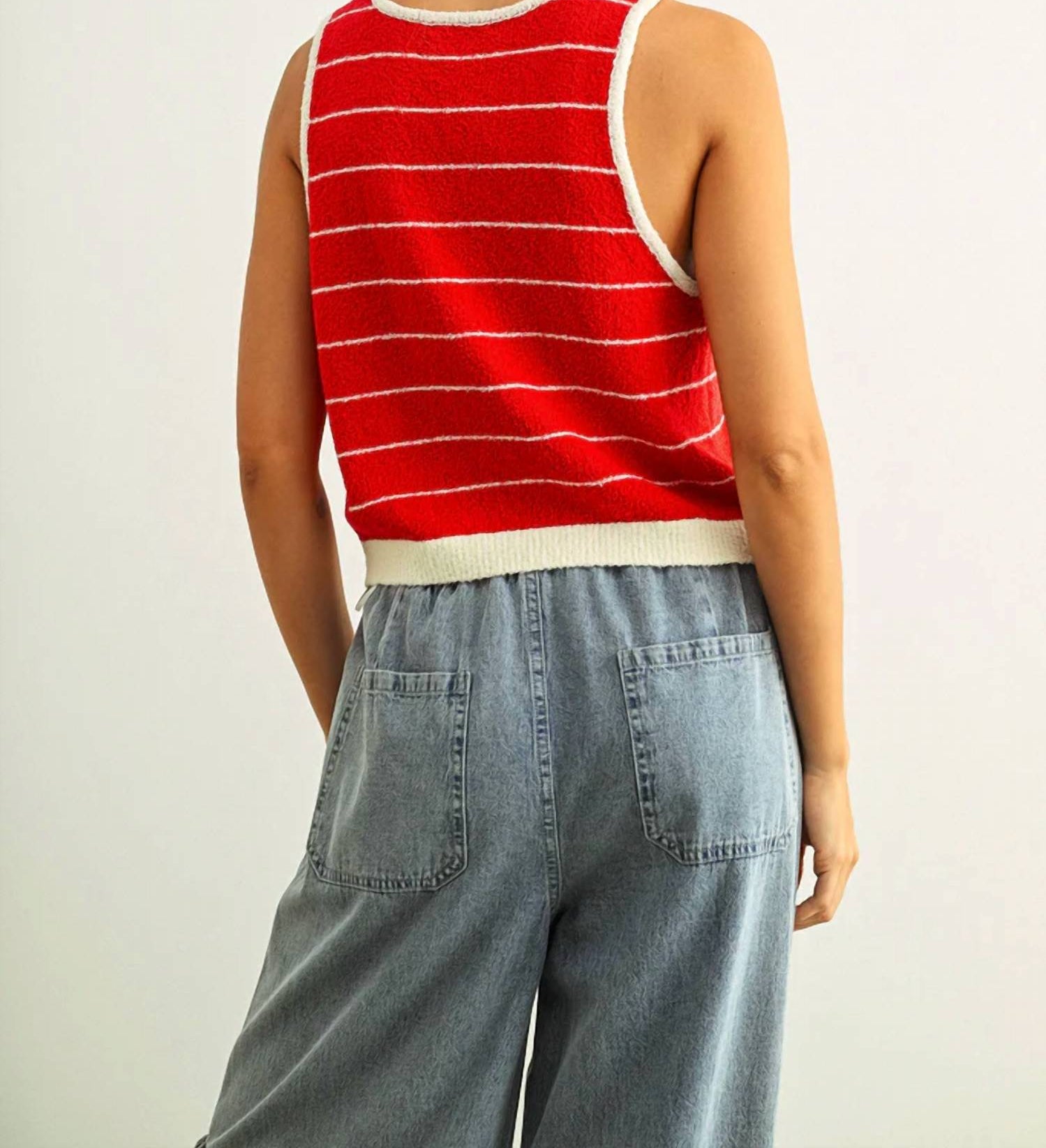 Miou Muse - Striped Knit Top