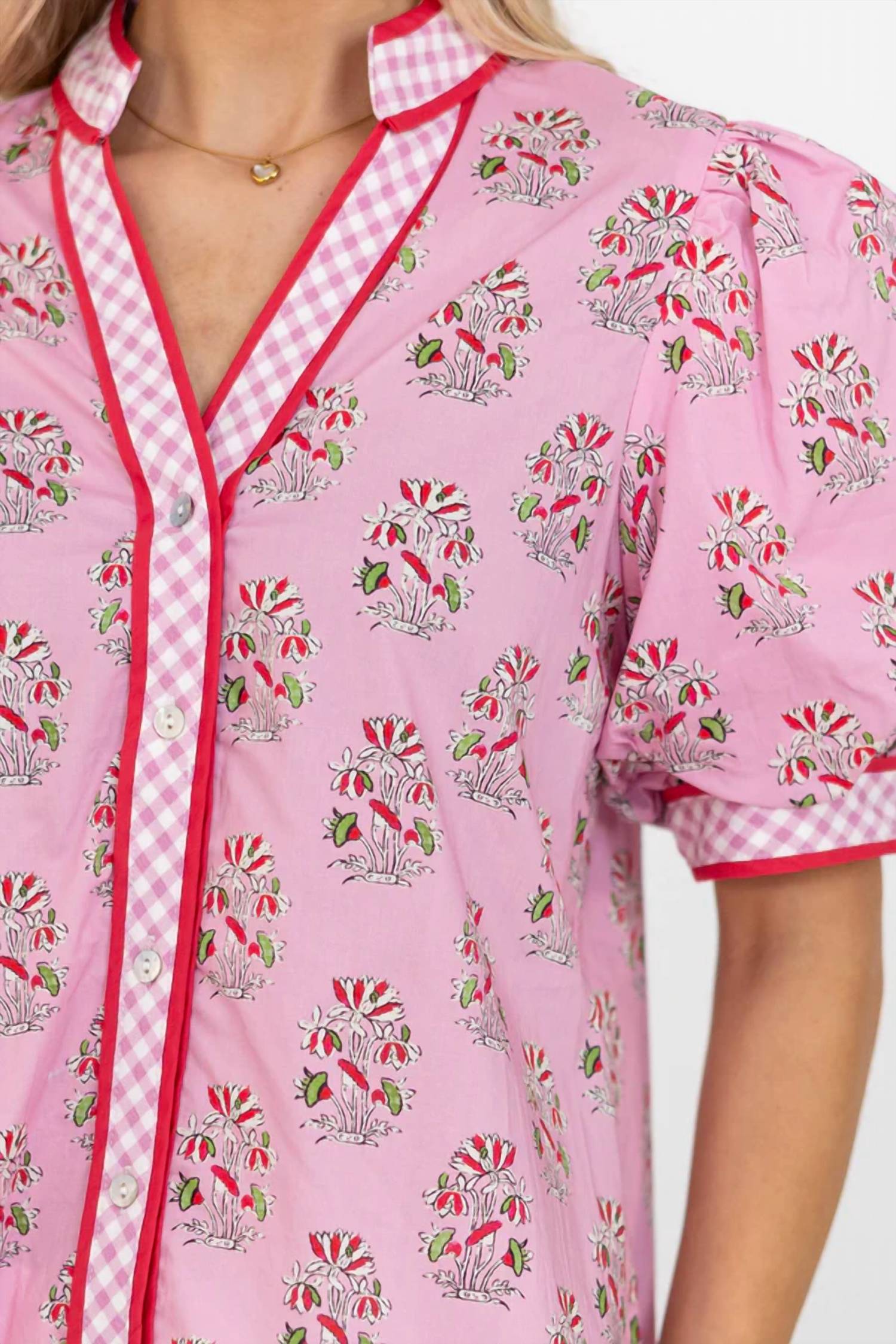 Entro - Floral Puff Sleeve Blouse