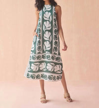 Omika - Gwenn Palm Maggie Midi Dress