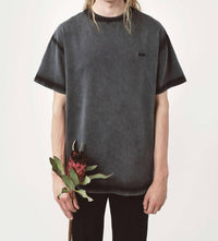Avavav Unisex Theo Embroidered Logo T-shirt in faded black - men's t-shirt