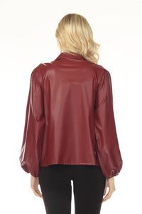 Joseph Ribkoff - Faux Leather Zip Front Jacket