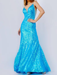 Jovani - Bubble Sequin Gown/illusion Back Dress