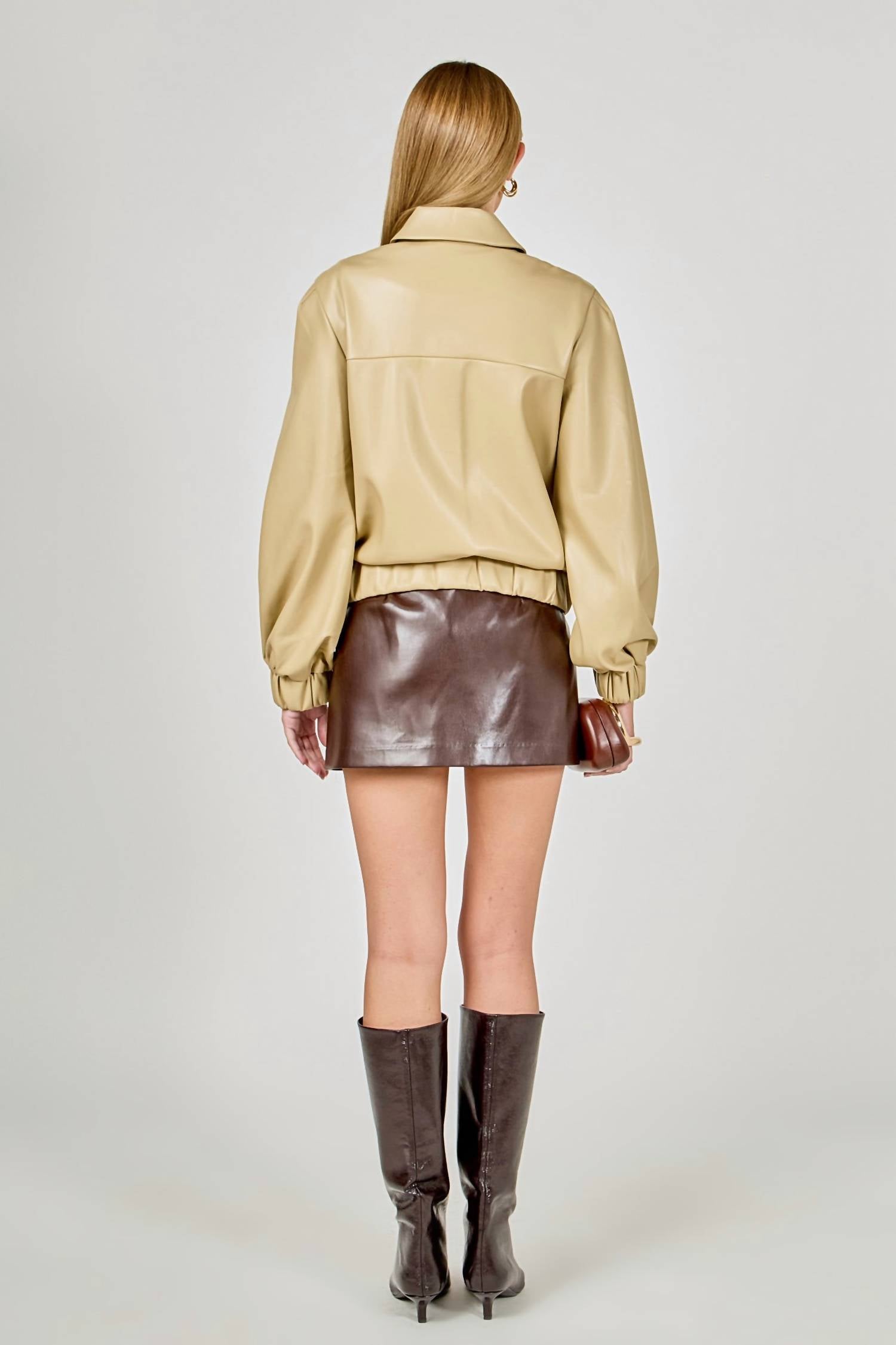 Endless Rose - Faux Leather Buttons Jacket