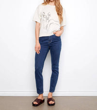 Charlie B - Short Sleeve Abstract Animal Lightweight Sweater Top