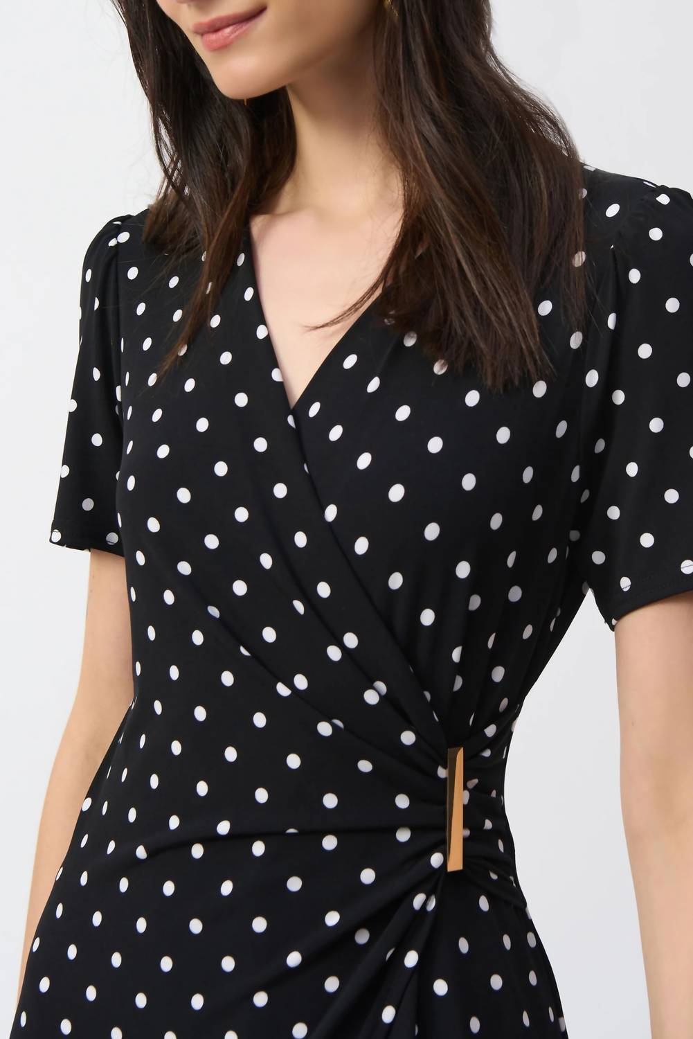 Joseph Ribkoff - Polka Dot Wrap Wide Leg Jumpsuit
