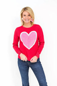 J. Society - Enzyme Wash Heart Crew Neck Sweatshirt