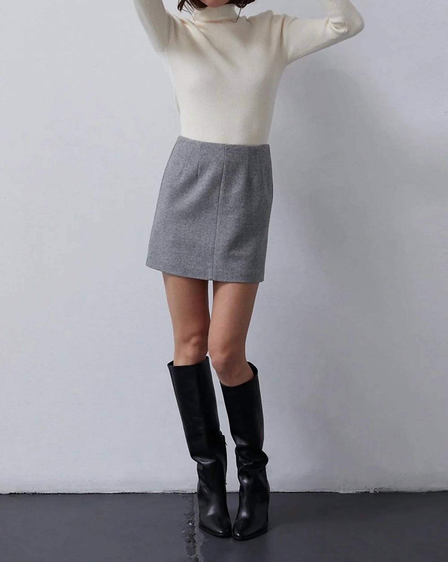 Crescent - Lyla Wool Tweed Skirt