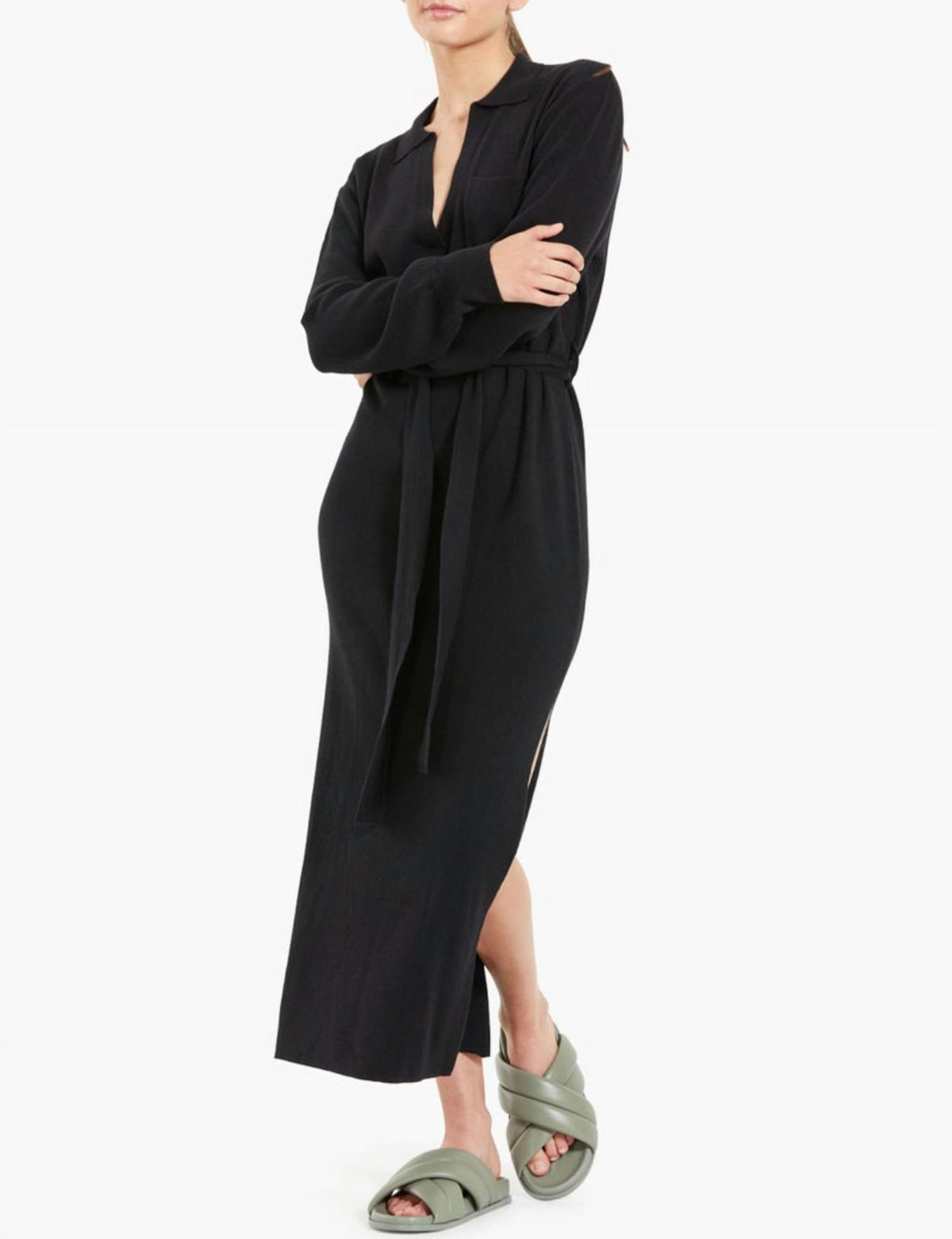 LIAM KNIT POLO MIDI DRESS