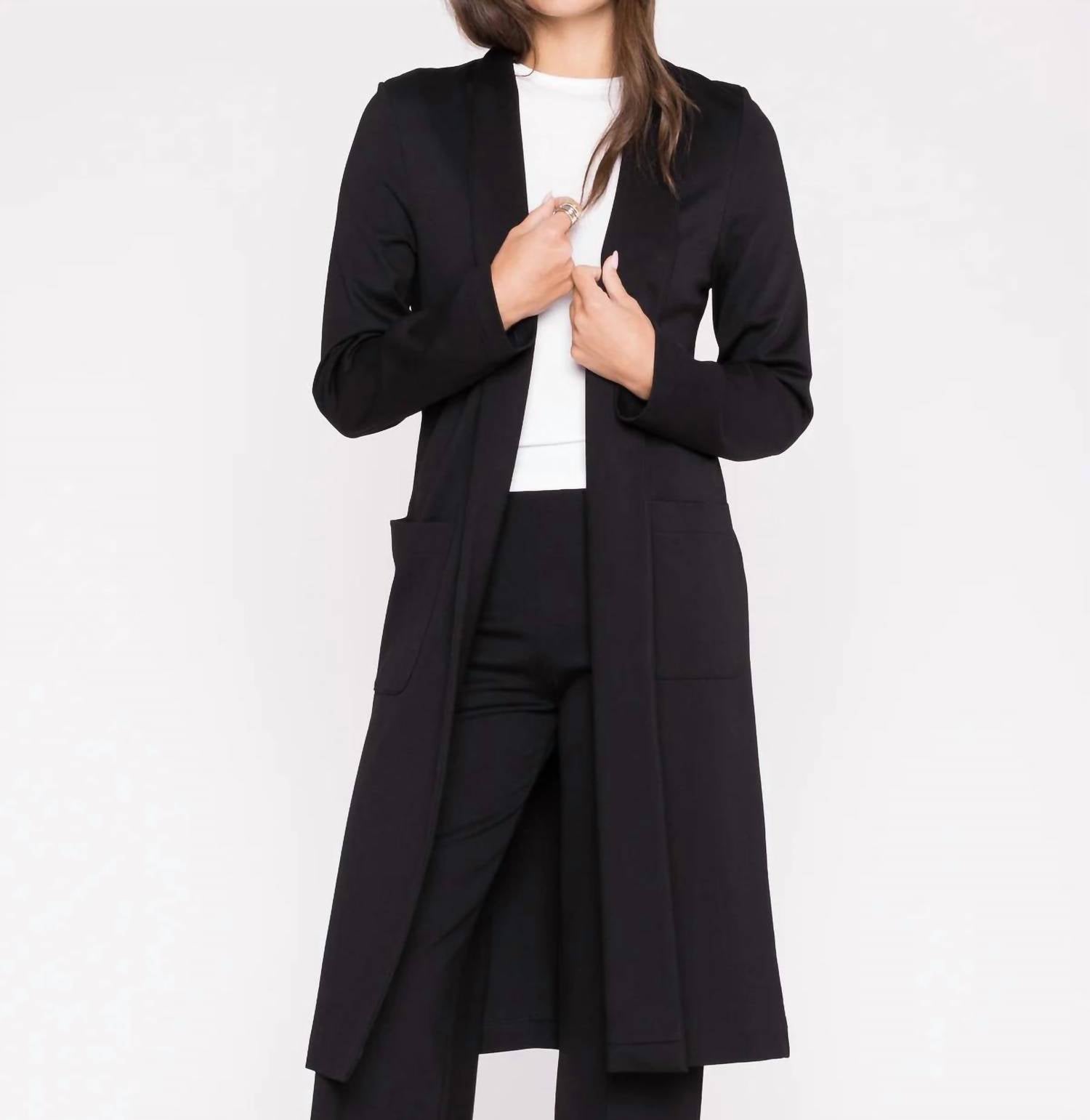 RIPLEY RADER Ponte Knit Smoking Jacket in black - women's jacket