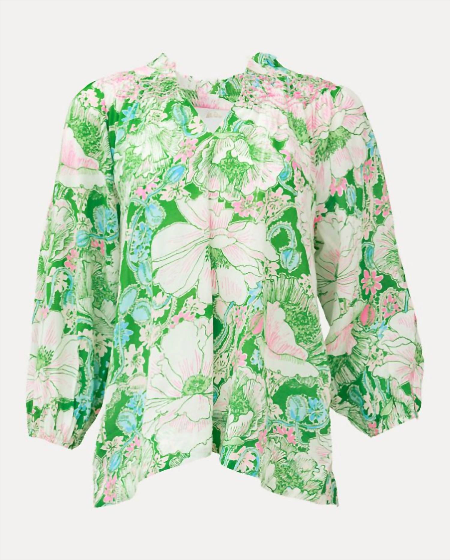 Lilly Pulitzer - LOURDES 3/4 SLEEVE COTTON TOP