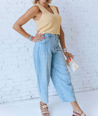 Klesis - Ella Studded Barrel Jeans