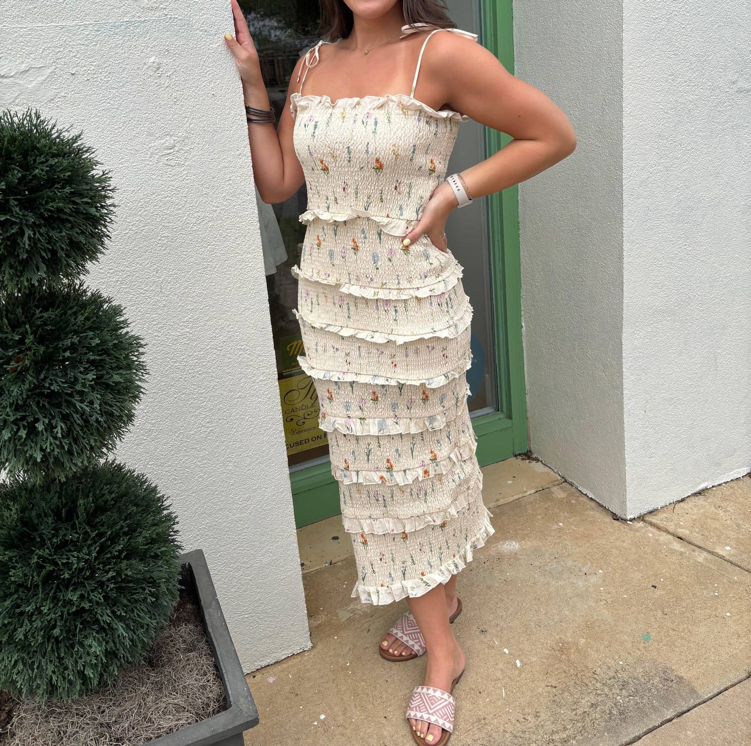 Aureum - Cypress Smocked Midi Dress