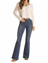 Rock & Roll Denim - Pull On Flare Leg Jeans