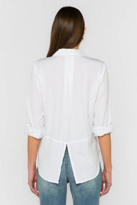 Velvet Heart Riley Relaxed Fit Top in optic white - women's long sleeve top - alternate view