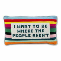 Furbish Studio - Where The People Aren't Needlepoint Pillow