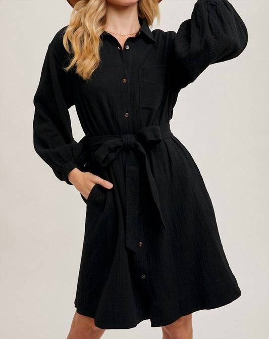 Bluivy - Jayden Tie Waist Shirtdress