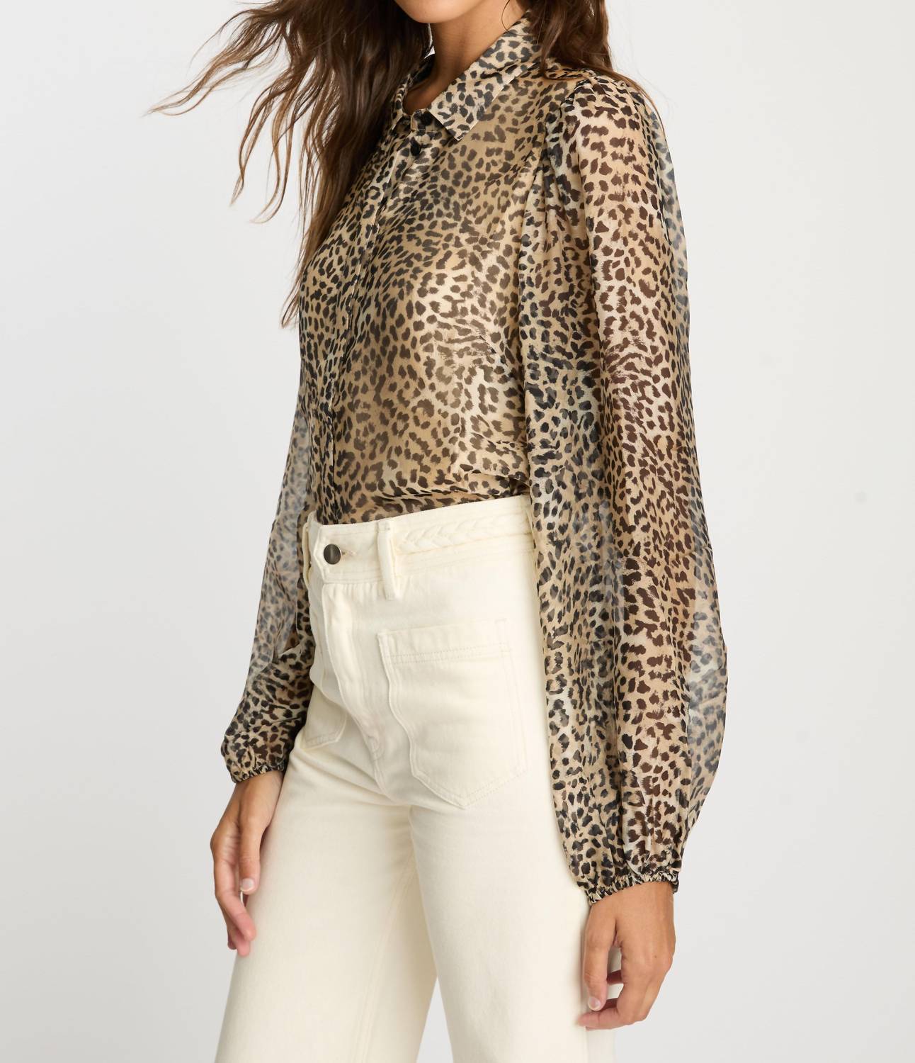 CABALLERO Presley Top in golden leopard - women's blouse - alternate view