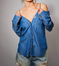 Blue B - Out Of Office Off Shoulder Shirt