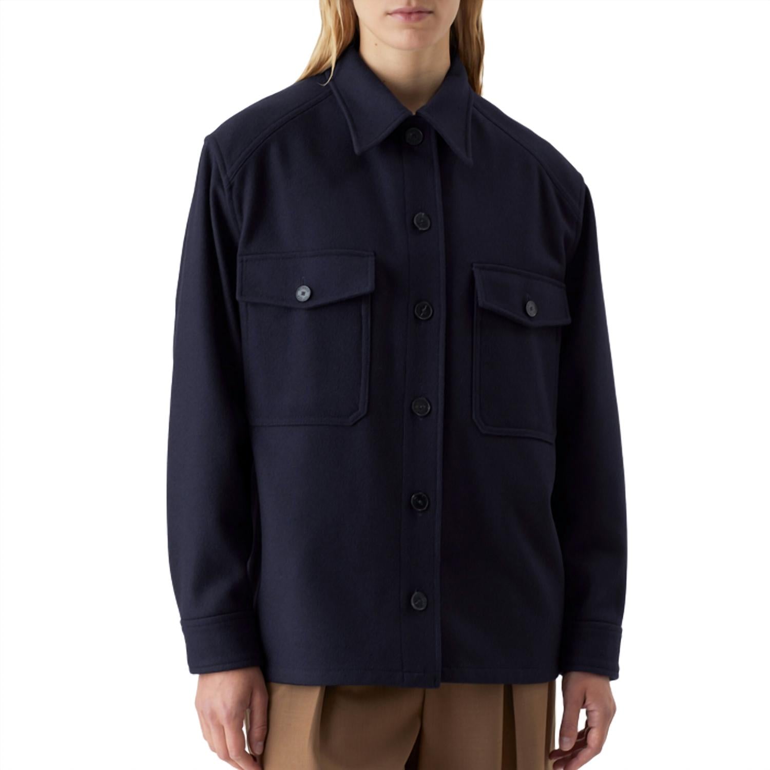 CLOSED Women's Wool Overshirt in dark night - women's jacket