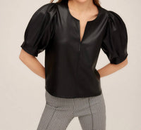Fifteen Twenty - Leather Poof Blouse