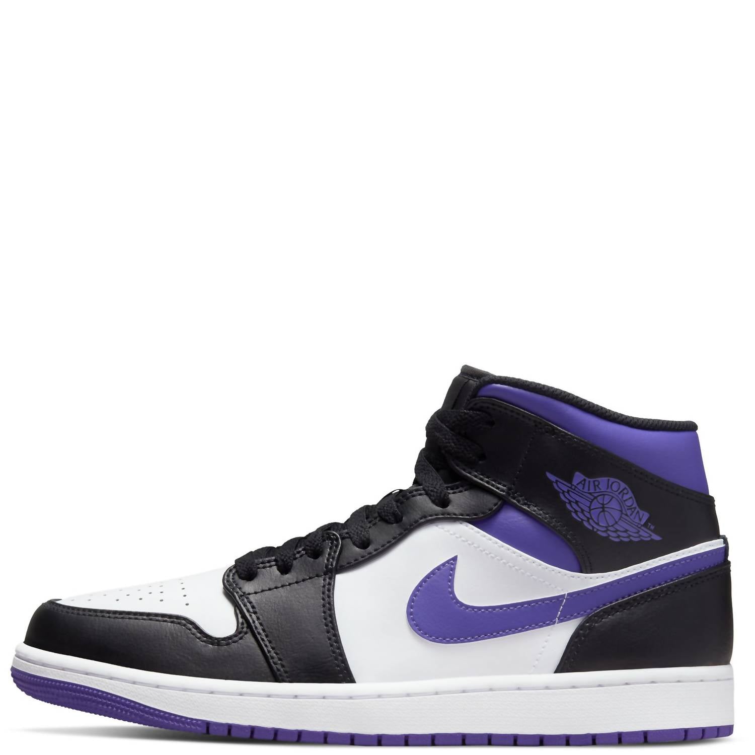 Air Jordan Men's 1 Mid Shoes in black purple white - men's sneaker