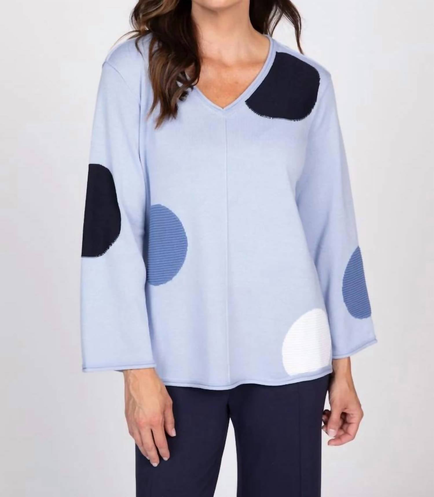 Olivia By Habitat - Full Circle Dot V-neck Sweater