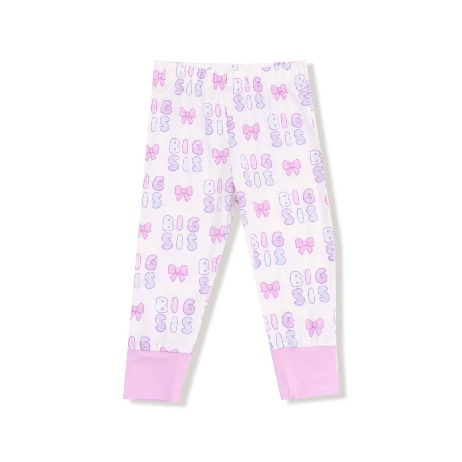 ANGEL DEAR Girls Dear Big Sis Loungewear Set in pink - kids' sleepwear - alternate view