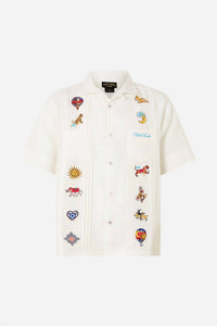 Camilla - Men's Embroidered Pleated Cuban Shirt