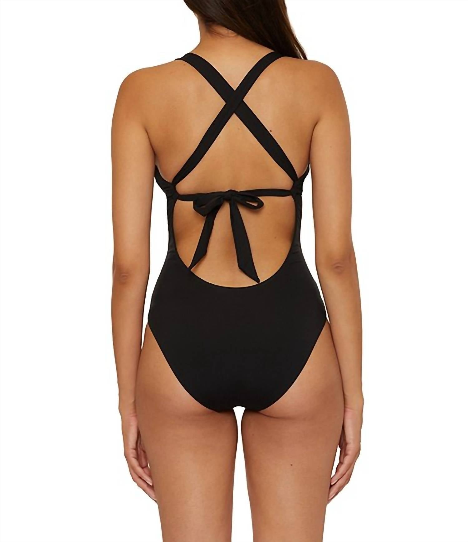 Becca By Rebecca Virtue - Solid Marble Canyon Ring One Piece Swimsuit - bikinis - black - clothing