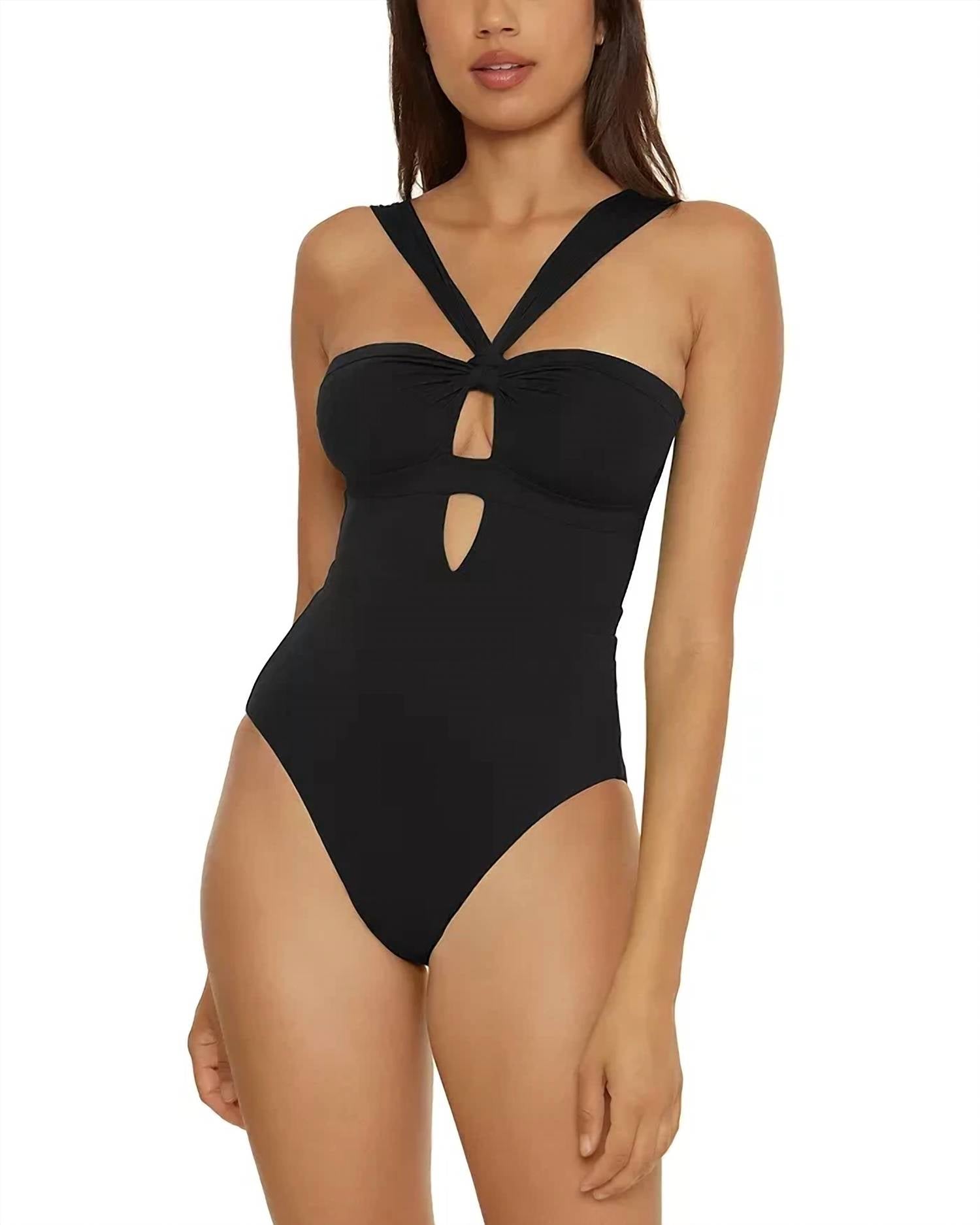 Becca - Color Code Rylie Covertible Bandeau One Piece Swimsuit - black - clothing - one - pieces