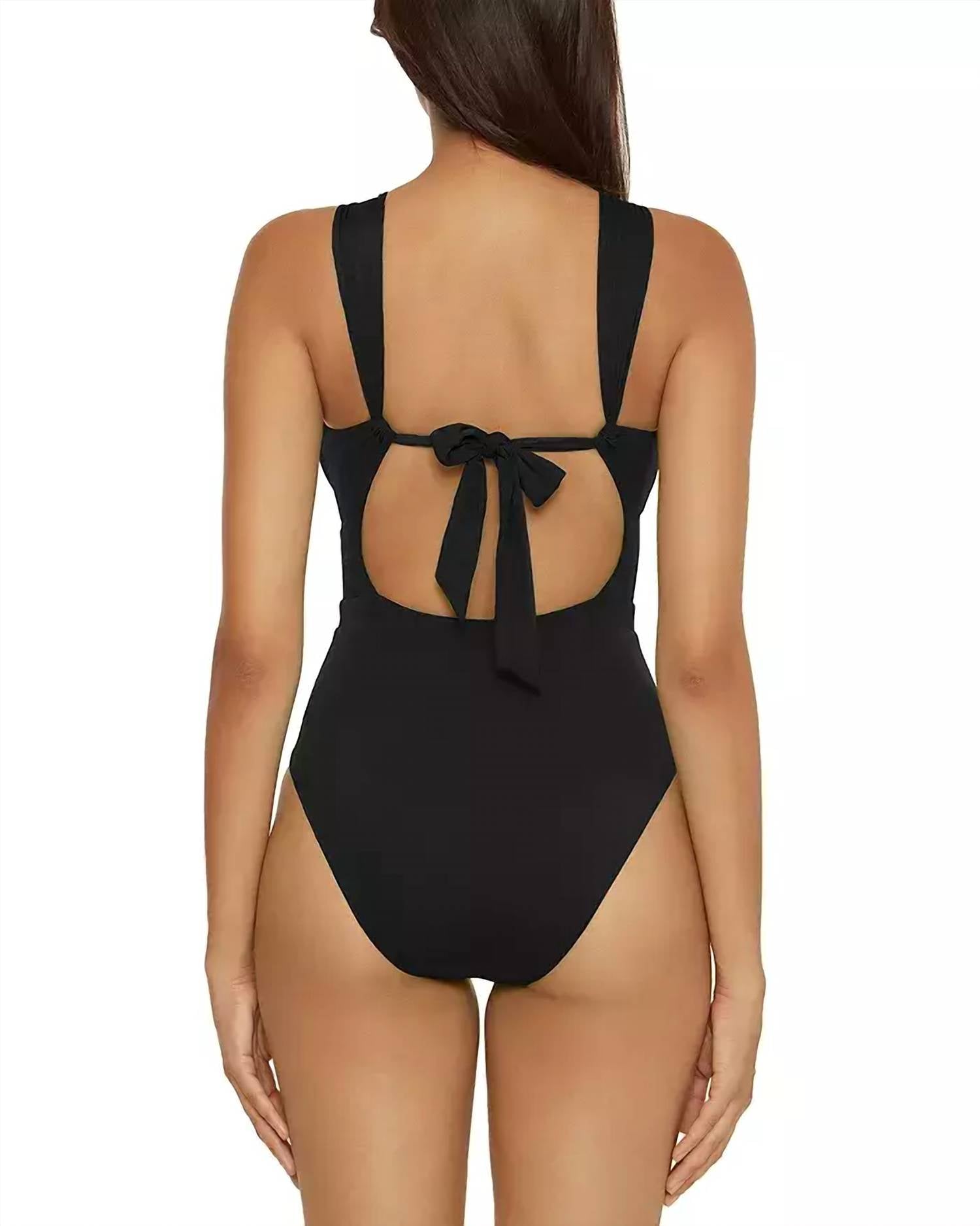 Becca - Color Code Rylie Covertible Bandeau One Piece Swimsuit - black - clothing - one - pieces