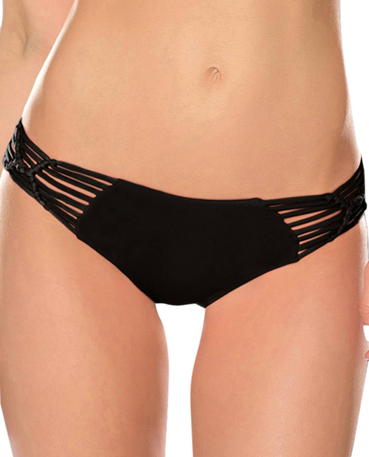 Becca - Women's Electric Current Solid Macrame Hipster Bikini Bottom