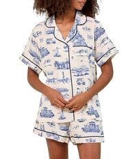 Katie Kime - Nc Toile Pajama Shorts Set