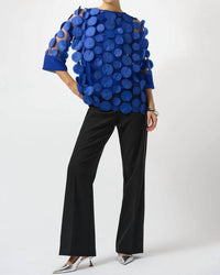 Joseph Ribkoff - 3d Dot Mesh 3/4 Sleeves Top