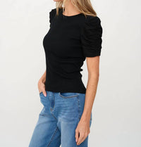 Six/Fifty - Alexandria Ribbed Ruched Sleeve Top