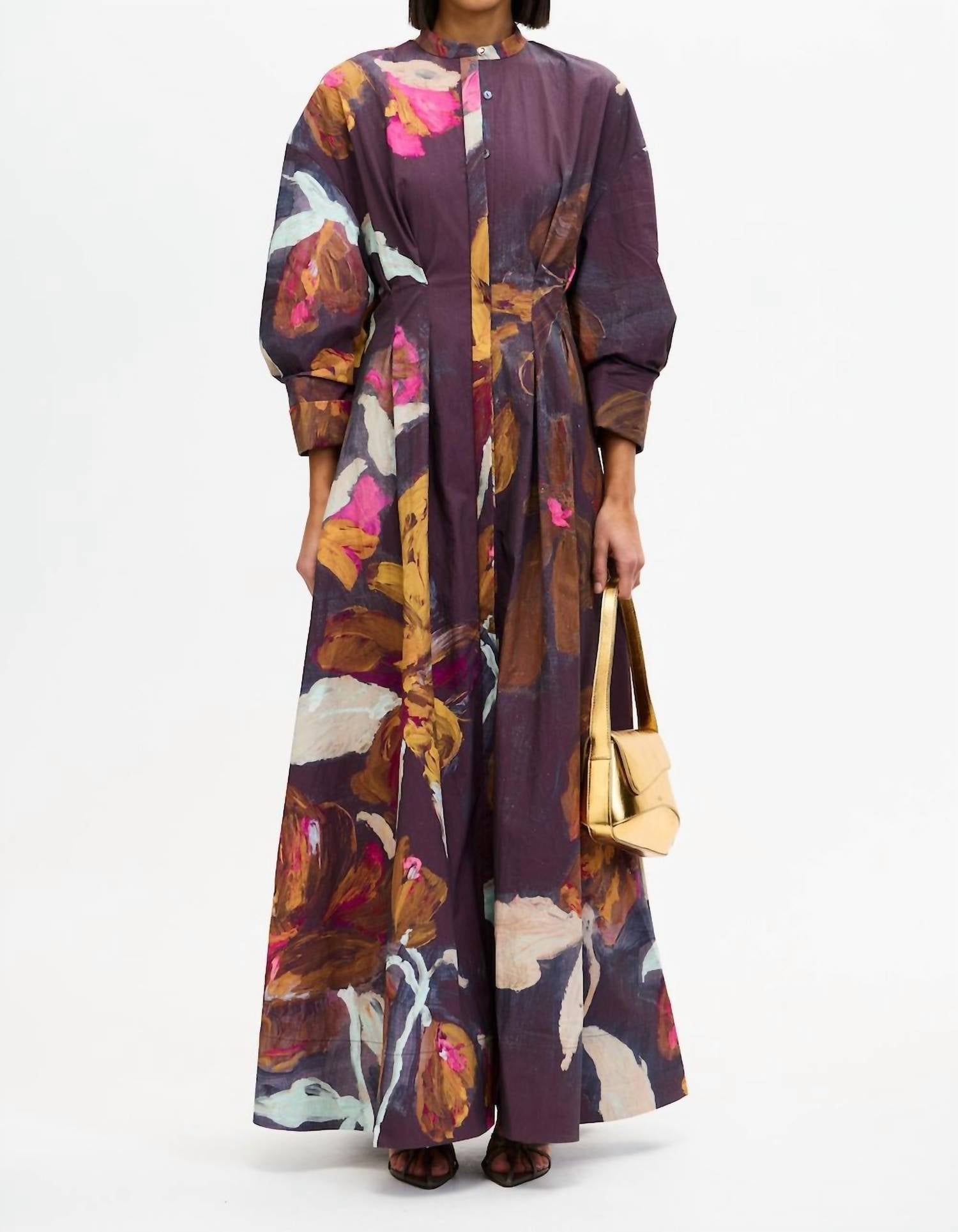 ACLER Smitherton Maxi Dress in cocoa canvas - women's dress