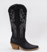 CCOCCI Women's Natalie Cowboy Boots in black - women's shoe - detail view