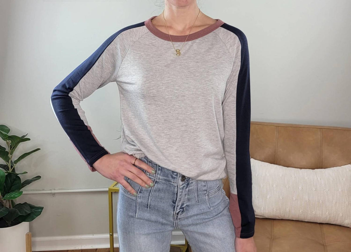 Staccato - Jodi Color Blocked Long Sleeve Top