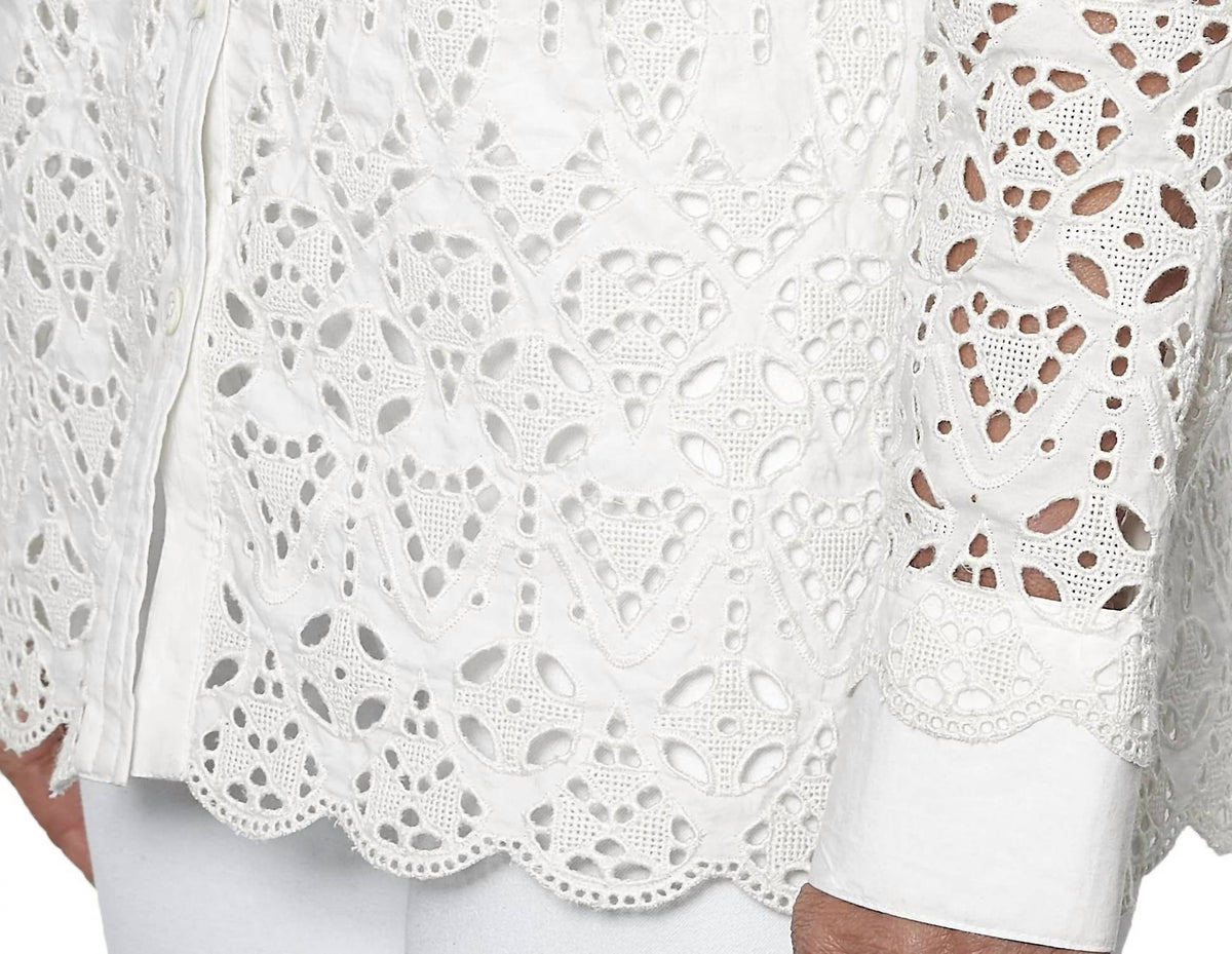 Jodi Rose - Cutouts Button Down Blouse