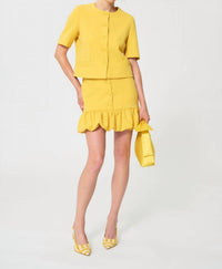 TARA JARMON Josie Ruffle Mini Skirt in mimosa - women's skirt - alternate view