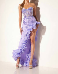 Lucci Lu - Embroidered Tulle Prom Dress