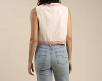 Sendero Provisions Co. Frontier Vest in vintage white - women's jacket - detail view