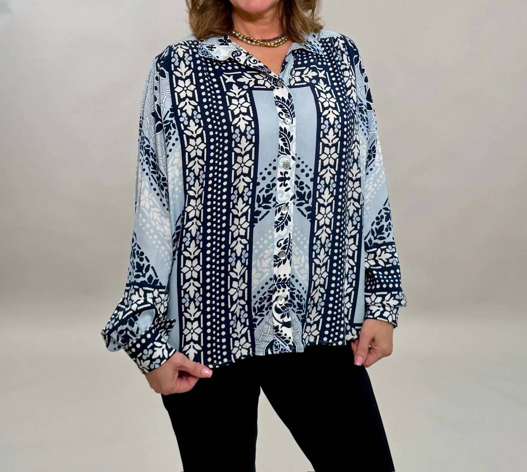 Fifteen Twenty - Print Button-down Blouse