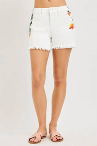 Risen - Farrah Floral Denim Shorts