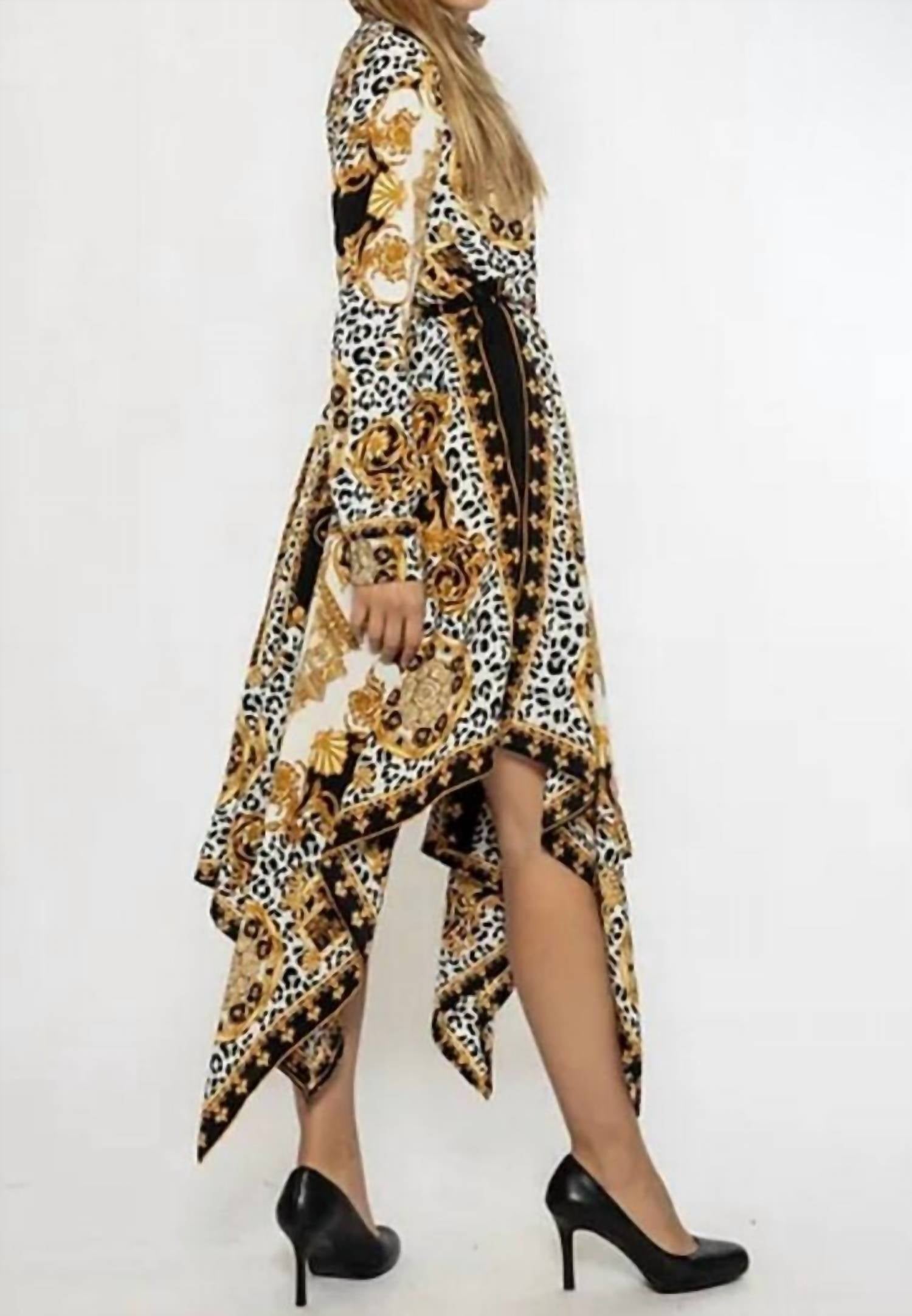 Gracia - Scarf Animal Print Dress
