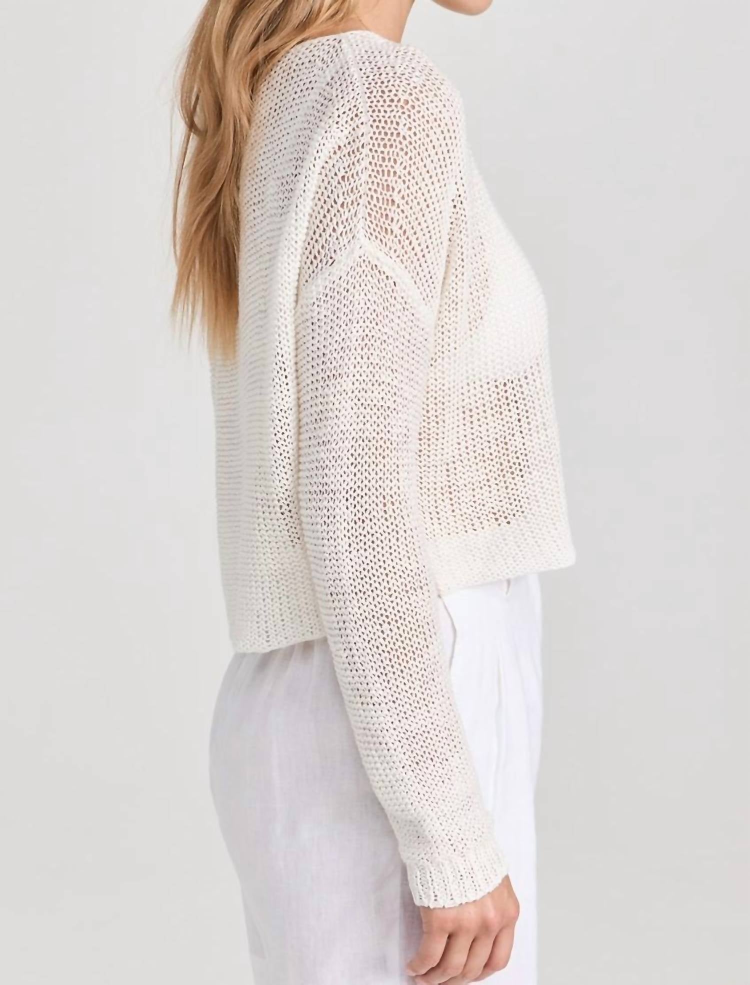 Enza Costa - Linen Open Knit Bateau Sweater