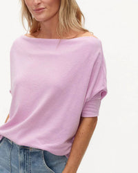 SIX/FIFTY Short Sleeve Anywhere Top in pink frosting - women's t-shirt - detail view