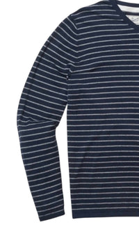 Grayers - Men's Stripe V Neck Cotton Linen Sweater