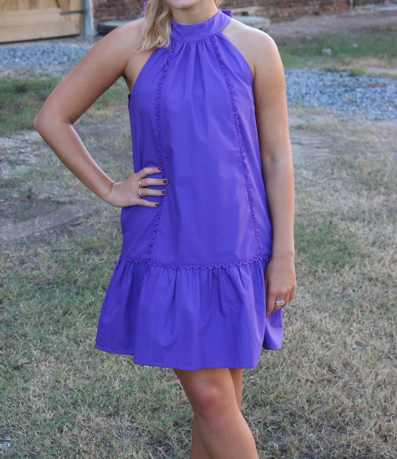 Joy Joy - Christine Halter Neck Mini Dress