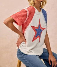 Bibi - Terry Cut Usa Star Top